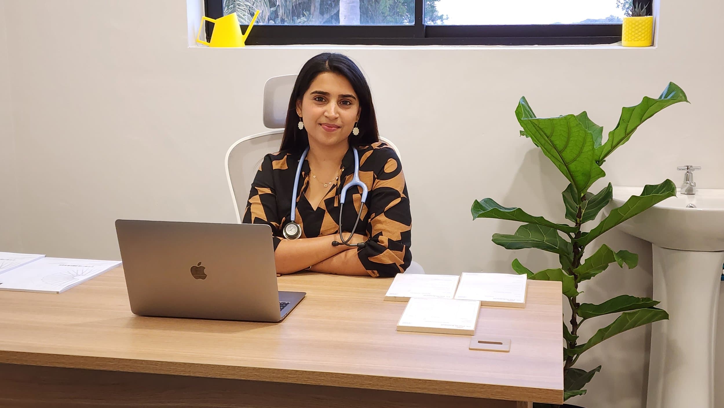Dr. Payal Ramraj at her desk
